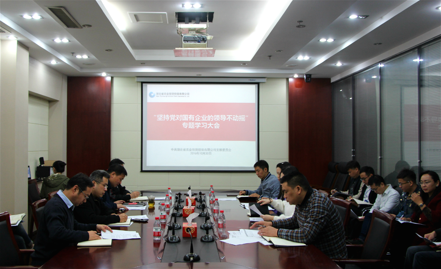 省农担公司召开“坚持党对国有企业的领导不动摇”暨传达贯彻十八届六中全会精神专题学习大会
